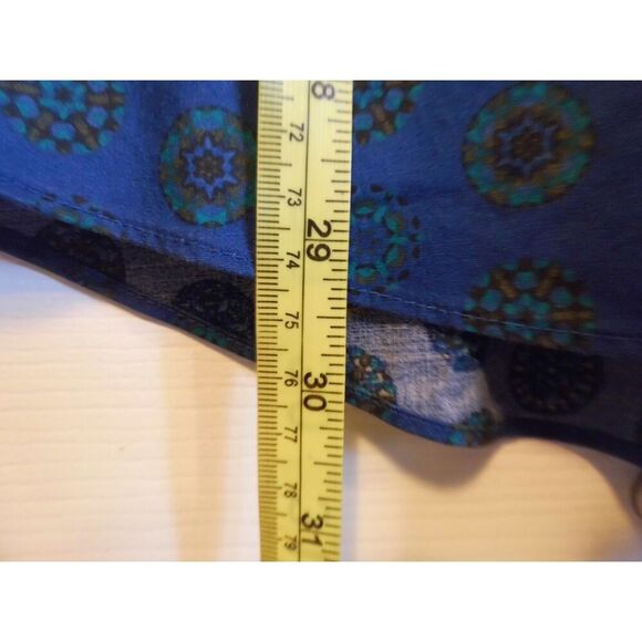 j.ferrar stretch blue kaleidoscope slim print button down - Picture 7 of 7